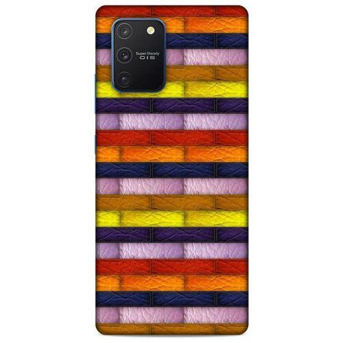 Samsung Galaxy S10 Lite Kılıf Patchwork (30) Silicone Case Şeker Pembe Sarı