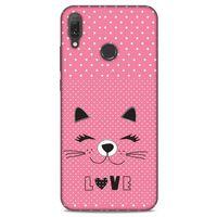 Lopard Huawei Y9 2019 Uyumlu Kılıf Kediler (14) Lansman Kılıf Love Cat
