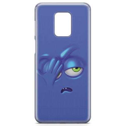 Xiaomi Redmi Note 9 Pro Kılıf Mutsuz Mavi Arka Kapak Koruma Desenli Full Koruyucu