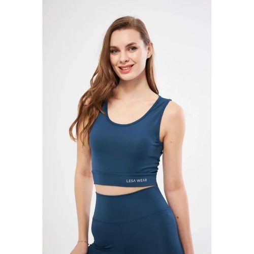 Kolsuz Sporcu Baskılı Crop - Turkuaz