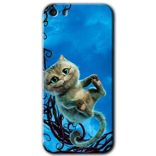 MRCİLETİSİM iPhone 5s Kılıf HD Desen Baskılı Arka Kapak + Temperli Cam - Çılgın Kedi