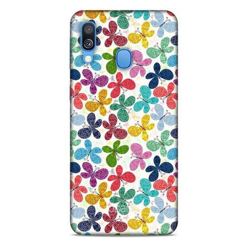 Samsung Galaxy A40 Kılıf Kelebek Etkisi (35) Fit Design Kılıf Karışık Renkli