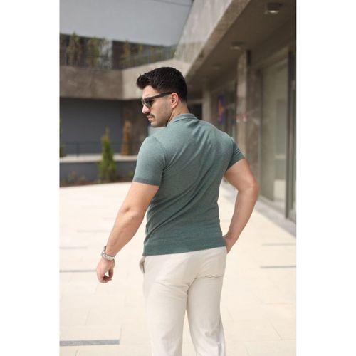 Erkek Polo Yaka Fermuar Detaylı Tişört