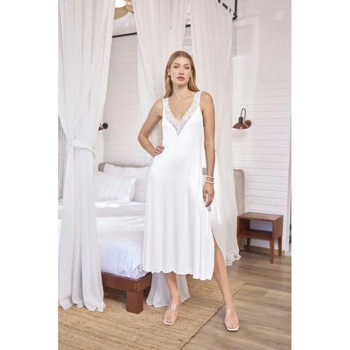 Göğüs Ve Sırt Dekolteli Dantelli Ve Yırtmaçlı Gecelik