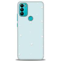 General Mobile GM 21 Plus Kılıf HD Baskılı Kılıf - Beyaz Şimşekler + Tam Ekran Koruyucu