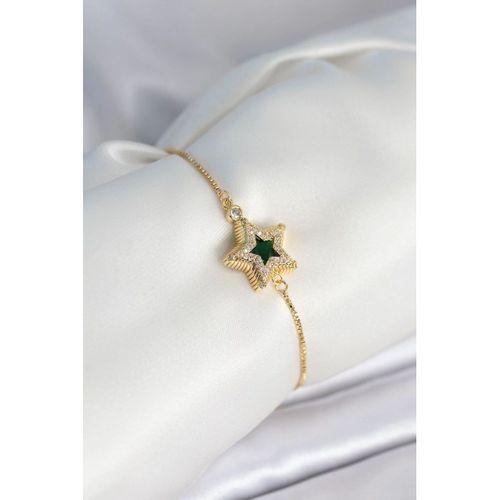 Yıldız Model Asansörlü Gold Renk Kadın Bileklik