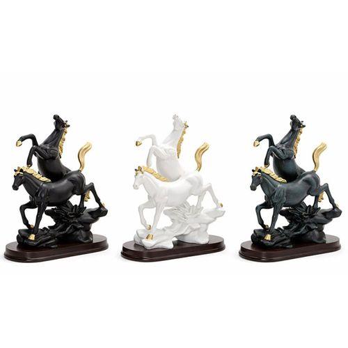 Polyester 2'Li Şahlanmış At Figürü