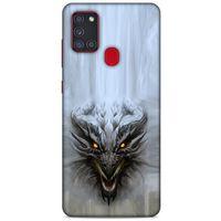 Samsung Galaxy A21s Kılıf Dragons (11) Tam Koruma Beyaz Ejderha