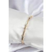 Pirinç VIP Seri Gold Renk Parçalı Model Zirkon Taşlı Kadın Bileklik