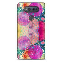 LG K61 Kılıf Pastel Renkler (47) Crystal Flex Kılıf Fuşya Sarı