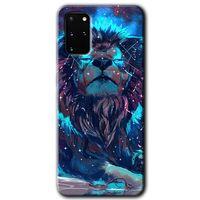 Potkal Hediye Fabrikası Samsung Galaxy S20 Plus Kılıf HD Desen Baskılı Arka Kapak - Neon Aslan
