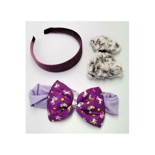 Renkli Desenli Taç Toka Bandana Set