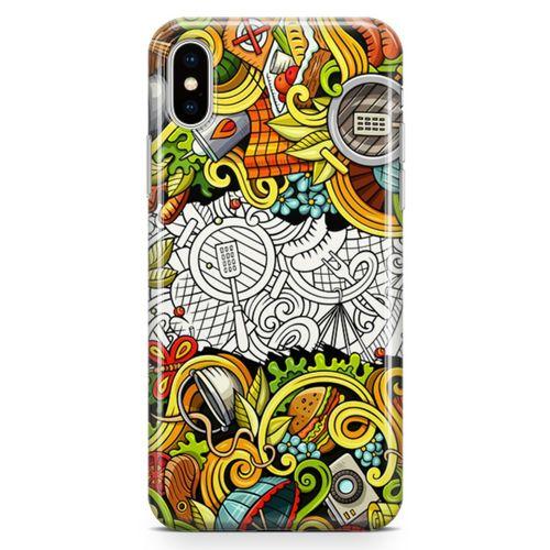 Apple iPhone XS Max Kılıf Piknik Doodle Arka Kapak Koruma Desenli Full Koruyucu