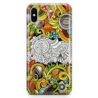 Apple iPhone XS Max Kılıf Piknik Doodle Arka Kapak Koruma Desenli Full Koruyucu