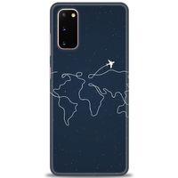Samsung Galaxy S20 Kılıf HD Baskılı Kılıf - Uçak ve Dünya + Tam Ekran Koruyucu