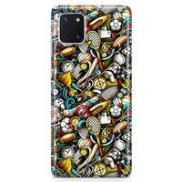 Samsung Galaxy Note 10 Lite Kılıf Sporcu Doodle Arka Kapak Koruma Desenli Full Koruyucu
