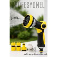 Profesyonel 8 Modelli Metal Basınçlı Sulama Tabancası Seti | Ayarlanabilir Jet | Hortum Konnektörlü