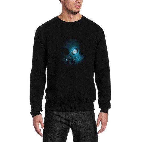 Undertale Gölge Baskılı Siyah Erkek Sweatshirt