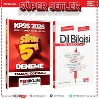 Yediiklim Yayınları 2026 KPSS Genel Yetenek Genel Kültür Tamamı Çözümlü Süper 5 li Deneme ve AKM Dil Bilgisi Soru Bankası Seti 2 Kitap