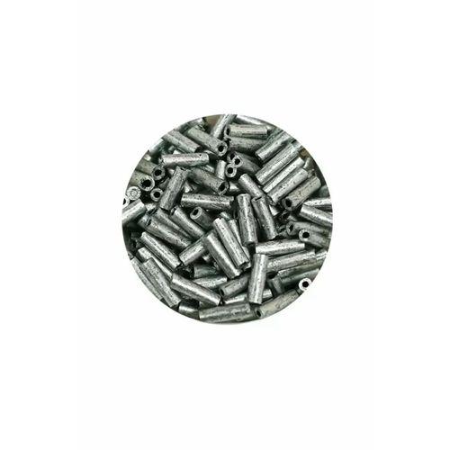 Uzun Boru Kesme Boncuk Çap 2mm Uzunluk 10 mm - 60 Gram - Desenli Gümüş - BNC283