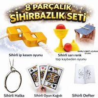 8’li Sihirbazlık Seti (Kibrit, Defter, Halka, Kupa, İp, 3’lü Kart)