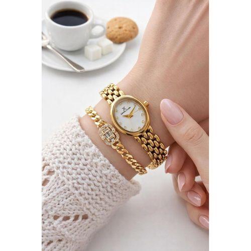 Daniel Klein Çelik Kordonlu 2 Yıl Garantili 3 Atm Suya Dayanıklı Kadın Kol Saati+Bileklik BD.10148.2