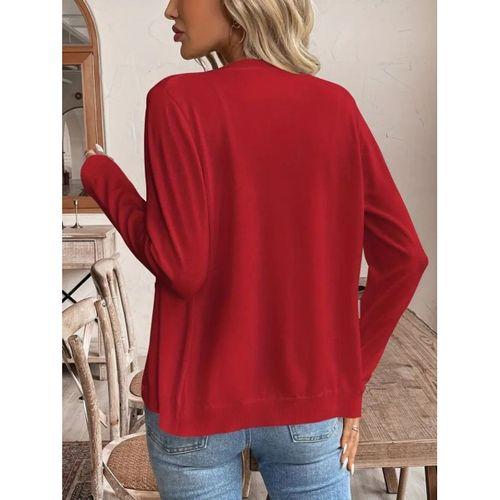 Kadın Uzun Kollu önden Düğmeli Triko Ceket