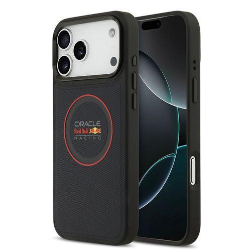 Apple iPhone 17 Pro Max Kılıf Redbull Orjinal Lisanslı M-safe Şarj Özellikli Kırmızı Halka ve Logo Kabartmalı PU Deri Kapak