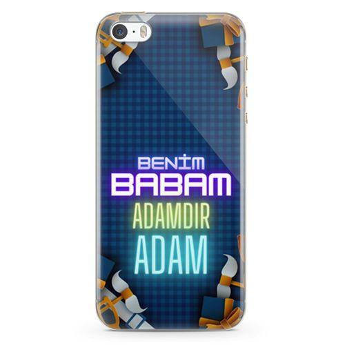 Apple iPhone 5s Kılıf Babalar Günü Hediyesi Arka Kapak Koruma Desenli Full Koruyucu