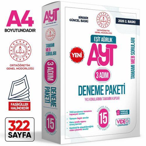 2026 3 Adım YKS-AYT Eşit Ağırlık (TM) MEBİ Özgün Sorular 15liDeneme Paketi VideoÇözümlü BASKI ÜCRETİ