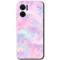 Xiaomi Redmi 10 5G HD Baskılı Kılıf + 9D Tam Ekran Koruyucu - Pembe-Duman