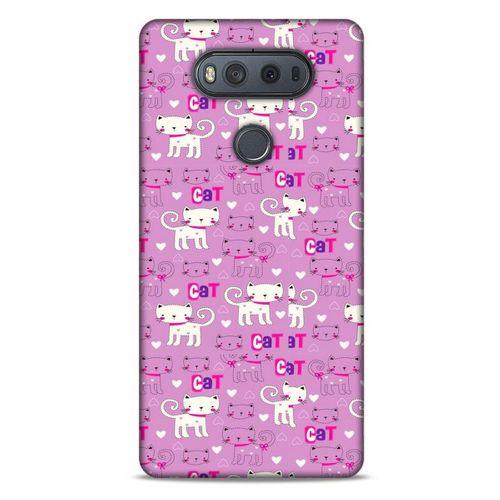 Lopard LG K61 Uyumlu Kılıf Kediler (4) Koruma Kılıfı Pink Cat