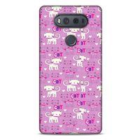 Lopard LG K61 Uyumlu Kılıf Kediler (4) Koruma Kılıfı Pink Cat