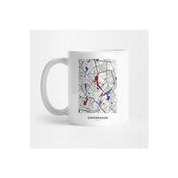 Copenhagen (denmark) Map X Piet Mondrian Kupa