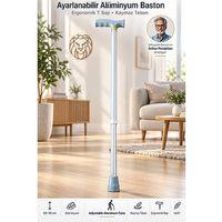 Ayarlanabilir Alüminyum Medikal Baston T Saplı Ortopedi Yürüme Destegi 59-96 cm 723653