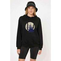 Castlevania Pixel Castle Baskılı Siyah Kadın Kapşonlu Sweatshirt