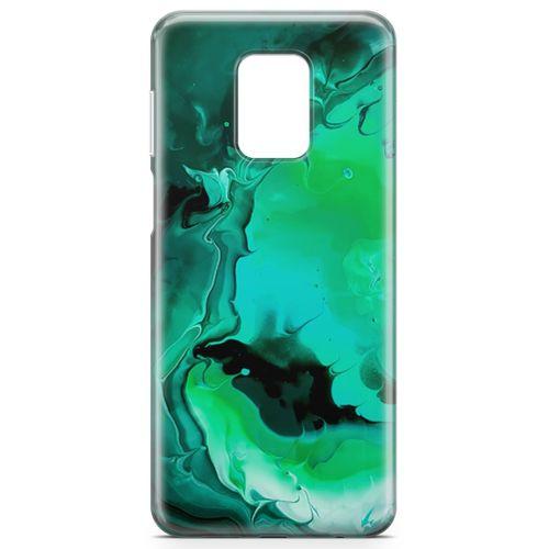 Xiaomi Redmi Note 9 Pro Kılıf Yeşil Mermer Arka Kapak Koruma Desenli Full Koruyucu