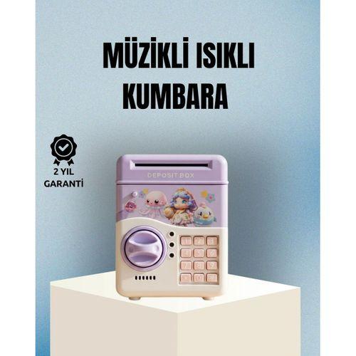 Işıklı Sesli Şifreli Otomatik Para Çeken Kumbara Mor