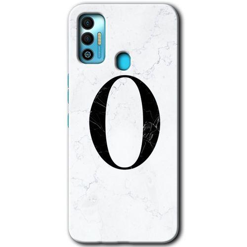 Tecno Spark 7T Kılıf HD Desen Baskılı Arka Kapak - Beyaz Mermer Desenli O Harfi