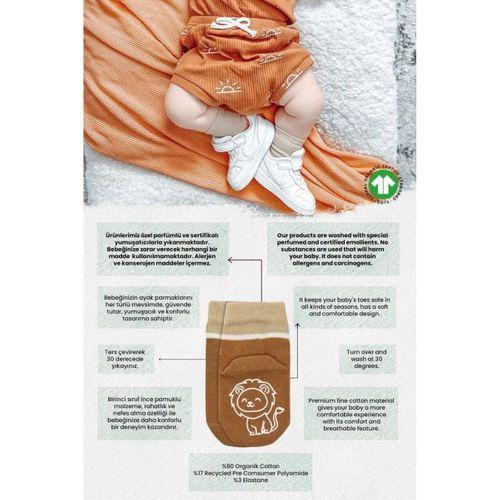 Bistyle Hayvan Figürlü Kaymaz Erkek Soket Çorap 2'Li BS10119 Hardal