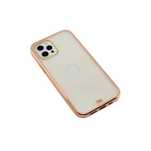 iPhone 12 Pro Premium Electrolize Silikonlu Pembe Telefon Kılıfı