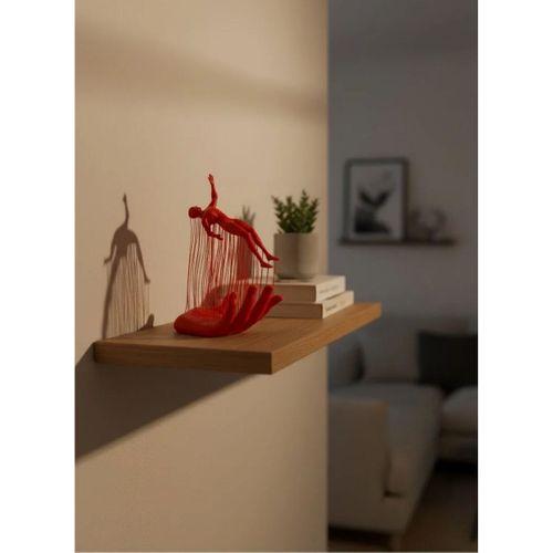 El Formlu İnsan Figürü Kırmızı Modern Dekoratif Biblo Soyut Tasarım 12x18 Cm