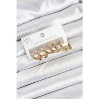 316L Çelik Gold Renk Kadın Küpe Seti