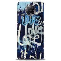 Xiaomi Redmi K30 Pro Kılıf HD Baskılı Kılıf - Love Mavi + Tam Ekran Koruyucu