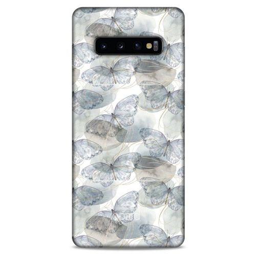 Samsung Galaxy S10 Plus Kılıf Kelebek Etkisi (29) Arka Koruma Kılıfı Kırmızı Yeşil