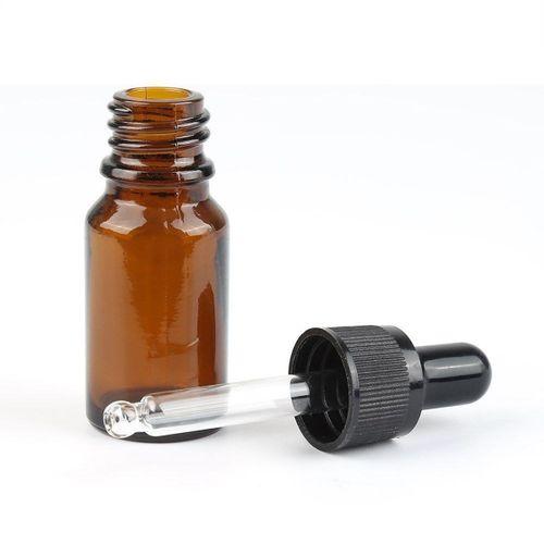 Amber Cam Şişe 10ml Beyaz Kapak Cam Damlalıklı Dereceli