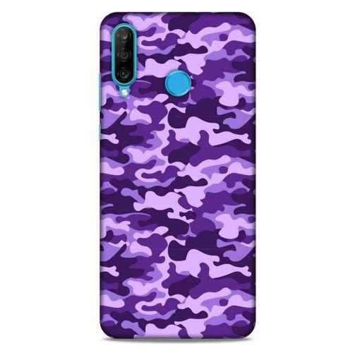 Huawei P30 Lite Uyumlu Kılıf Mor Delisi (13) Silikon Kap Kamuflaj