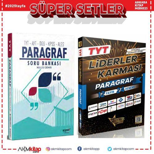 Aromat Yayınları TYT AYT DGS KPSS ALES Paragraf Soru Bankası ve Liderler 12 Yayın 24 Deneme Seti 2 Kitap