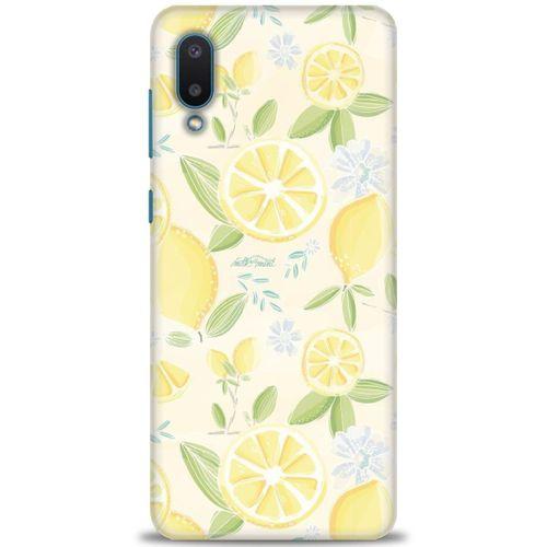 Samsung Galaxy A02 Kılıf HD Baskılı Kılıf - Limon + Tam Ekran Koruyucu