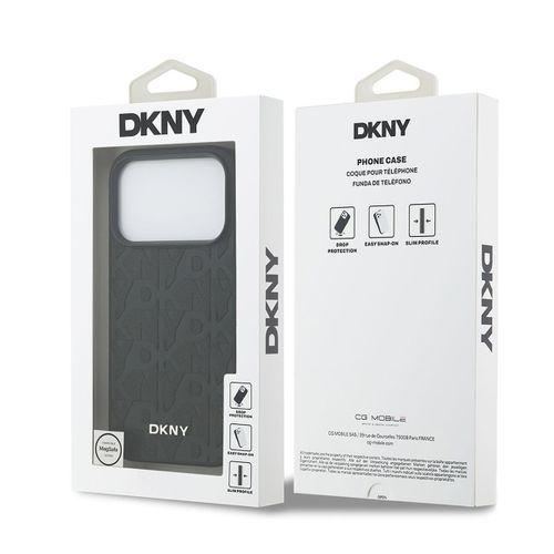 Apple iPhone 17 Pro Kılıf DKNY Orjinal Lisanslı M-safe Şarj Özellikli 3D Yazılı Grid Pattern Kapak